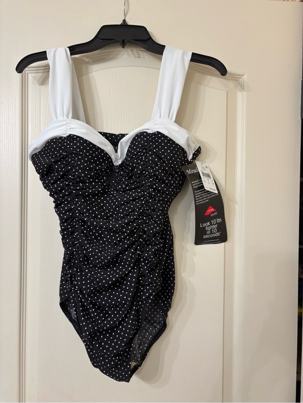Miraclesuit' Black & White Polka Dot One-Piece Swimsuit